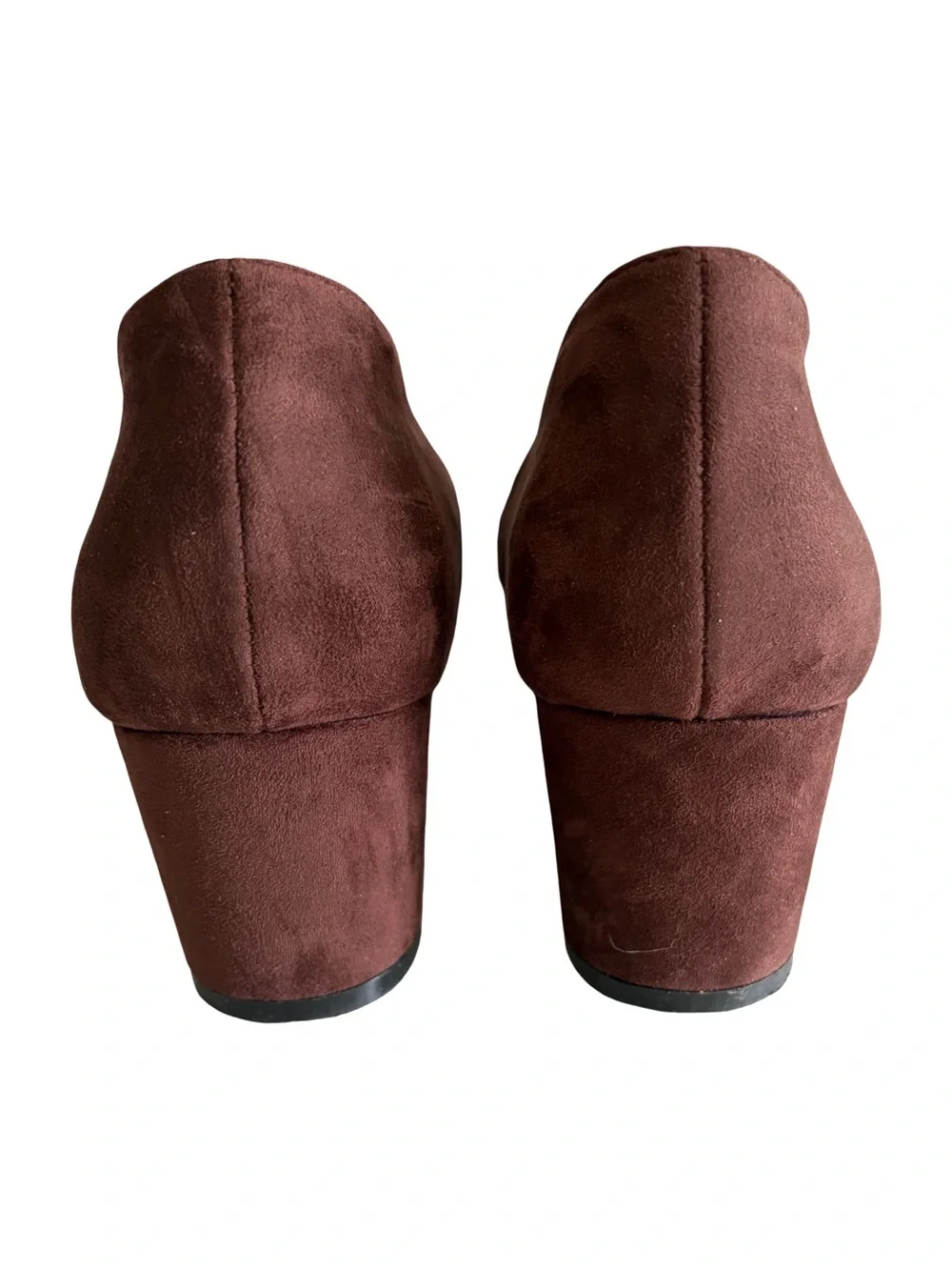 Coutgo Burgundy Faux Suede Chain Accent Block Heel Pumps Women’s Size 9.5